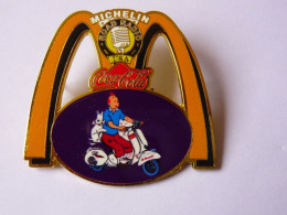 BIG Pins MAC DONALD S TINTIN MICHELIN COCA 25 EX 5 X 5 Cm 2 Attaches 2 Photos NEUF - McDonald's