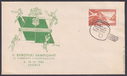 .Yugoslavia, 1960-04-03, Croatia, Zagreb, Table Tennis, Special Postmark & Cover - Autres & Non Classés