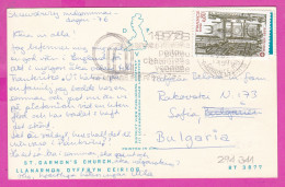 294341 / United Kingdom - St Garmon, Llanarmon Dyffryn Ceiriog , France  PC 1976 USED 0.80 Fr. Grosse Horloge De Rouen F - Lettres & Documents