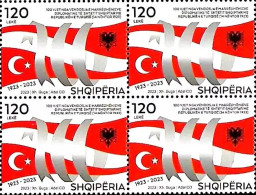 Albania Stamps 2023. 100 Anniv Of Relation With Turkey. Block Of 4 MNH - Albanien