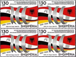 Albania Stamps 2023. 100 Anniv Of Relation With Germany. Block Of 4 MNH - Albanie