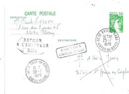 SABINE  Tarif P. N. U.  De 1.00 Fr Entier  Du 25-7-79  Retour A L'envoyeur - Tarifas Postales