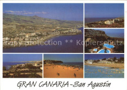 72454830 San Agustin Gran Canaria Fliegeraufnahme Panorama Strand Hotels San Bar - Autres & Non Classés