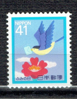 Journée De La Lettre écrite : Oiseau Délivrant Une Lettre à Une Fleur - Unused Stamps