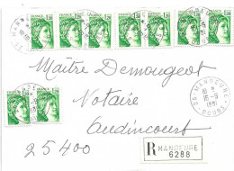 Lettre SABINE Timbres  PNU Lettre Recommandée Du 16-9-81 - Posttarife