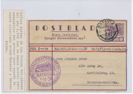 NIEDERLANDISCH-INDIEN 1.11.1936, Postblad 7½ Cent Ganzsache (nur Vorderseite) Wurde Mit Dem Ersten NACHT-EXPRESS-ZUG Von - Indes Néerlandaises