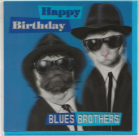 CARTE NEUVE+ ENVELOPPE SYSTEME 3 D THEME BLUES BROTHER CHAT - Móviles (animadas)