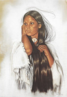 Carte Double " Baape Huche - Windy Day " By Penni Ann,e Cross - Indianer