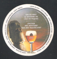 Bierviltje - Sous-bock - Bierdeckel  : LEFFE - ONTDEK HET MYSTERIE VAN HET PAASEILAND  (B 165) - Beer Mats