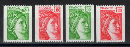 Numeros Rouges - YV 1980a / 1981a / 1981Aa / 1981Ba N** MNH Luxe , Cote 16 Euros - Nuevos