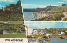 Postcard -Folkestone 3 Views - No Card No. - Very Good - Unclassified