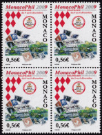 MONACO 2009 MONACOPHIL 0,56 € (Yv. 2670) BLOCK OF 4 MNH ** OFFER! - Nuevos