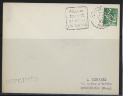 36-PALLUAU S/ INDRE -OBLITERATION MECANIQUE N°1231 /LSC -Obl /DAGUIN- PALLUAU /SON SITE /SA PECHE /SON CHATEAU. - Mechanical Postmarks (Other)