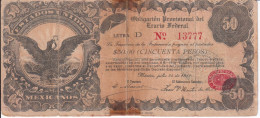 BILLETE DE MEXICO DE 50 PESOS DEL AÑO 1914 - ESTADOS UNIDOS MEXICANOS (BANKNOTE) - Mexique