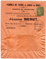 1918  CAD De PERTUIS " Joachim MENUT Pommes De Terre  Raisins De Vendange " 18 Rue De La Tour à PERTUIS - Lettres & Documents