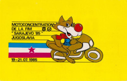 MOTO CONCENTRATION De LA FIM Sur CARTE QSL / RADIOAMATEUR - SARAJEVO / JUGOSLAVIA - 1985 - RRR ! (an715) - Motorcycle Sport