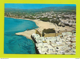 Tunisie HAMMAMET Le Fort Et La Plage Vus D'avion En 1977 VOIR DOS Et Beau TIMBRE - Tunisie