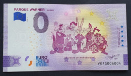 BILLETE 0 Euro Souvenir 0 € ESPAÑA: VEAG 2023-4 PARQUE WARNER MADRID - 100 Years - Other & Unclassified