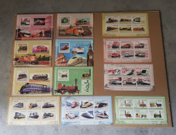 MOZAMBIQUE RALWAIS &TRAINS&LOCOMOTIVES 12 MINIATURE SHEETS PERFORED MNH - Trenes