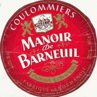 J C O  974  / ETIQUETTE FROMAGE  COULOMMIERS MANOIR DE BARNEUIL FABRIQUE EN NORMANDIE - Quesos