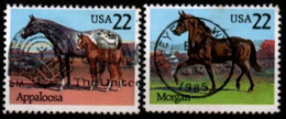 U.S.A.   -    HORSES  /  CHEVAUX   -   Oblitérés.   Appaloosa  /  Morgan - Chevaux