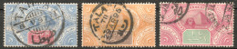 Ägypten Egypt 1895 THREE 3 Different High-value Salt-Tax-stamps Postally Used Insc. SALT DEPARTMENT REVENUE STAMP - 1866-1914 Ägypten Khediva