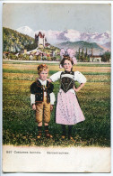 SUISSE * CPA Couleur Voyagé 1910 * BERNE Costumes Bernois Bernertrachten ( Enfant Garçon Fille Dans Paysage ) - Berna