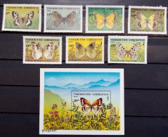 Uzbekistan 1995, Butterflies, MNH S/S And Stamps Set - Ouzbékistan