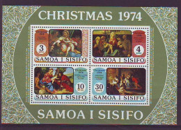 SAMOA & SISIFO Block 7,unused,hinged,Christmas 1974 (*) - Samoa