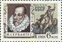 357042 MNH UNION SOVIETICA 1966 350 ANIVERSARIO DE MIGUEL CERVANTES SAAVEDRA - ...-1857 Vorphilatelie