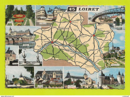 45 Le Département Du Loiret Plan Orléans Montargis Gien Meung Pithiviers Cléry Beaugency Sully ......VOIR DOS - Orleans