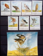 Uzbekistan 1999, Birds Of Prey, MNH S/S And Stamps Set - Ouzbékistan