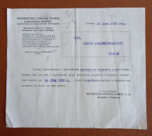 #LOT1    Banque Franco - Serbe, France - Serbia Bank - Bill , 1939 In Skopje Macedonia - Documentos Históricos