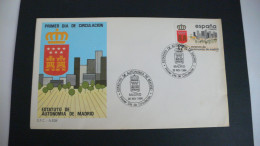 ESPAÑA 1984 - SPD - FDC - ESTAUTO DE AUTONOMIA DE MADRID - EDIFIL Nº 2742 - FDC