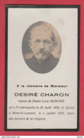 Souvenir Mortuaire Désiré Charon, Né à Froidchapelle En 1854 Et Décédée à Heverlè-Louvain En 1919 - Todesanzeige