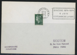 36-CHATEAUROUX (RF) -OBLITERATION MECANIQUE N°1611 /LSC  POUR PARIS-Obl /SECAP -FLAMME DROITE-BOUELLE 1874 -1974 /6 JUIN - Mechanical Postmarks (Other)