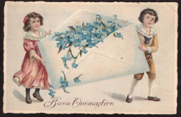 Cartolina Illustrata Coppia Di Bambini - Viaggiata - 1900-1949