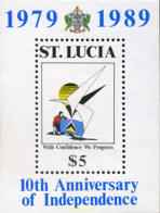 360692 MNH SANTA LUCIA 1989 10 ANIVERSARIO DE LA INDEPENDENCIA - St.Lucia (...-1978)