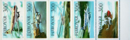 Faroyar Faroer 1985 - Airplanes & Helicopters Strip From Booklet 5 Values - - Airplanes