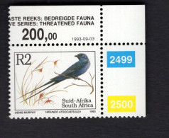 2034940862 1993 SCOTT 865  (XX)  POSTFRIS MINT NEVER HINGED - ENDANGERED FAUNA - HIRUNDO ATRO-CAERULEA - Ungebraucht