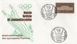 Germany Deutschland 1971 FDC Olympischen Spiele Olympic Games Munchen, Ski Jumping, Canceled In Schonach Im Schwarzwald - 1971-1980