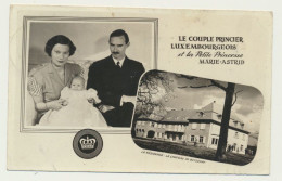 Carte Fantaisie - Le Couple Princier Luxembourgeois  Et La Princesse Marie-Astrid - Château De Betzdorf - Koninklijke Familie
