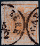 LOMBARDO VENETO 1850 5 CENT. ARANCIO (Sass. 1h) USATO OFFERTA! - Lombardy-Venetia