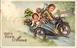 Carte -  Enfants   à Moto  , Vive Marie             AQ775 - Escenas & Paisajes
