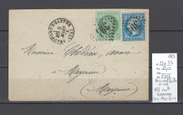 France - Lettre Beaumont Sur Sarthe- Affranchissement Composé 1873 - 1849-1876: Période Classique