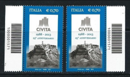 ● ITALIA  2013 ֍ Associazione CIVITA ● 2 Con CODICE A BARRE ● Serie Completa ️● - Bar Codes