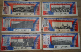 6 Billets De Loterie, Fédération Mutilés, Belles Villes De France 1951 à 1955   ................ BJ-19388 - Lotterielose