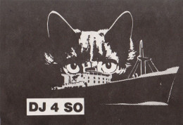 CHAT NOIR Et BATEAU / BLACK CAT & SHIP Sur CARTE QSL / RADIOAMATEUR - BRUX Near KIEL / GERMANY -  1986 - RRR ! (an718) - Katzen