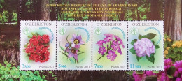 Uzbekistan 2021, Flowers Of Tashkent Botanical Garden, MNH S/S - Usbekistan