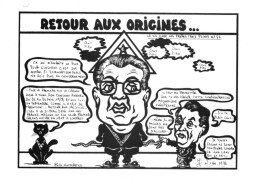 "GUY PIAU "RETOUR AUX ORIGINES" - LARDIE Jihel Tirage 85 Ex. Caricature Politique Franc-maçonnerie - Cpm - Satirical